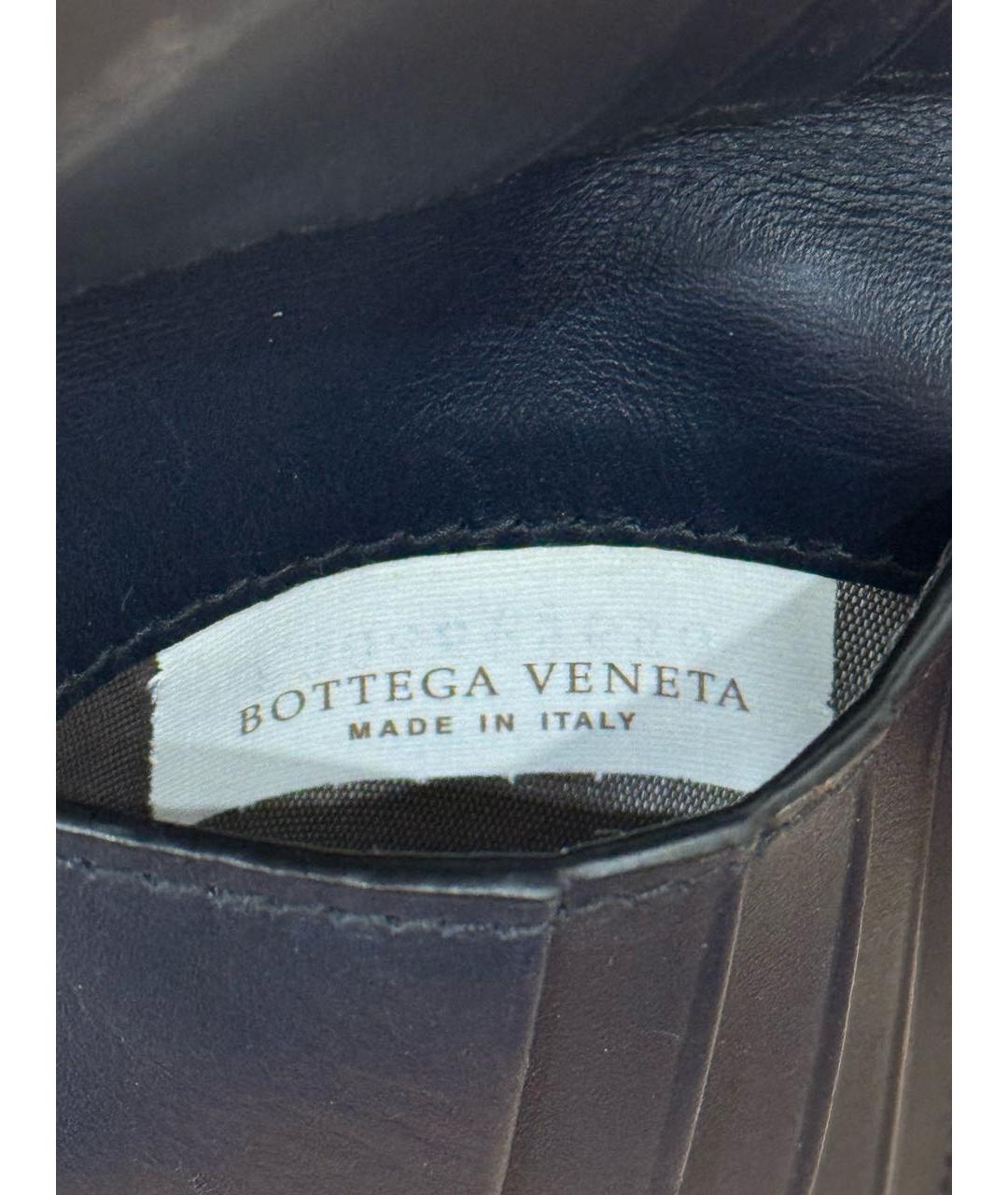 BOTTEGA VENETA Темно-синий кожаный кошелек, фото 6