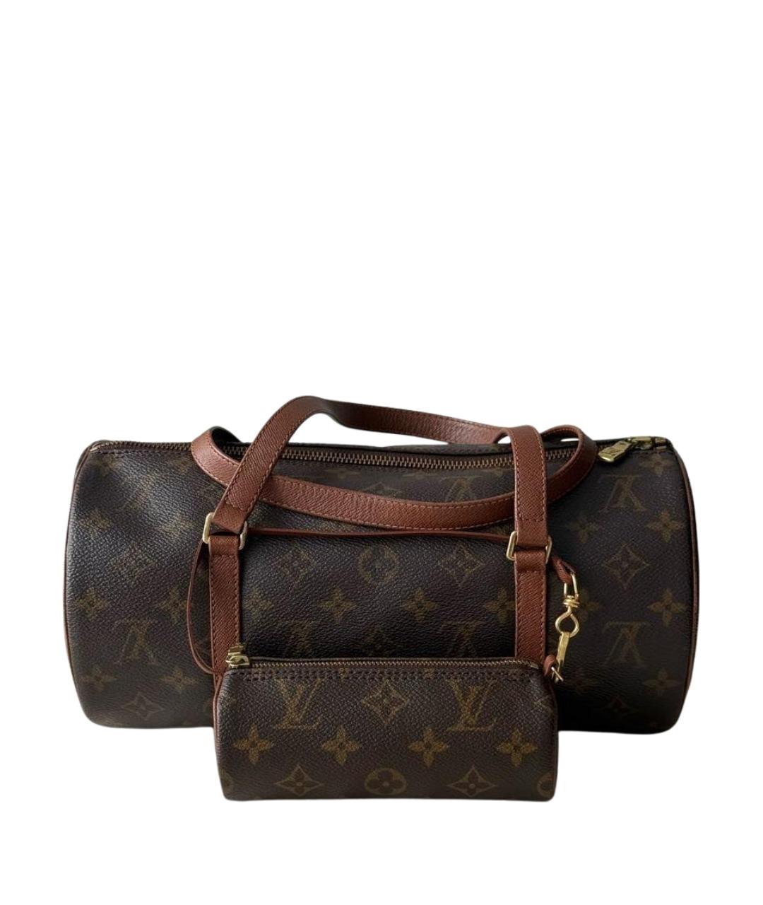 LOUIS VUITTON Коричневая сумка с короткими ручками из канвы, фото 1