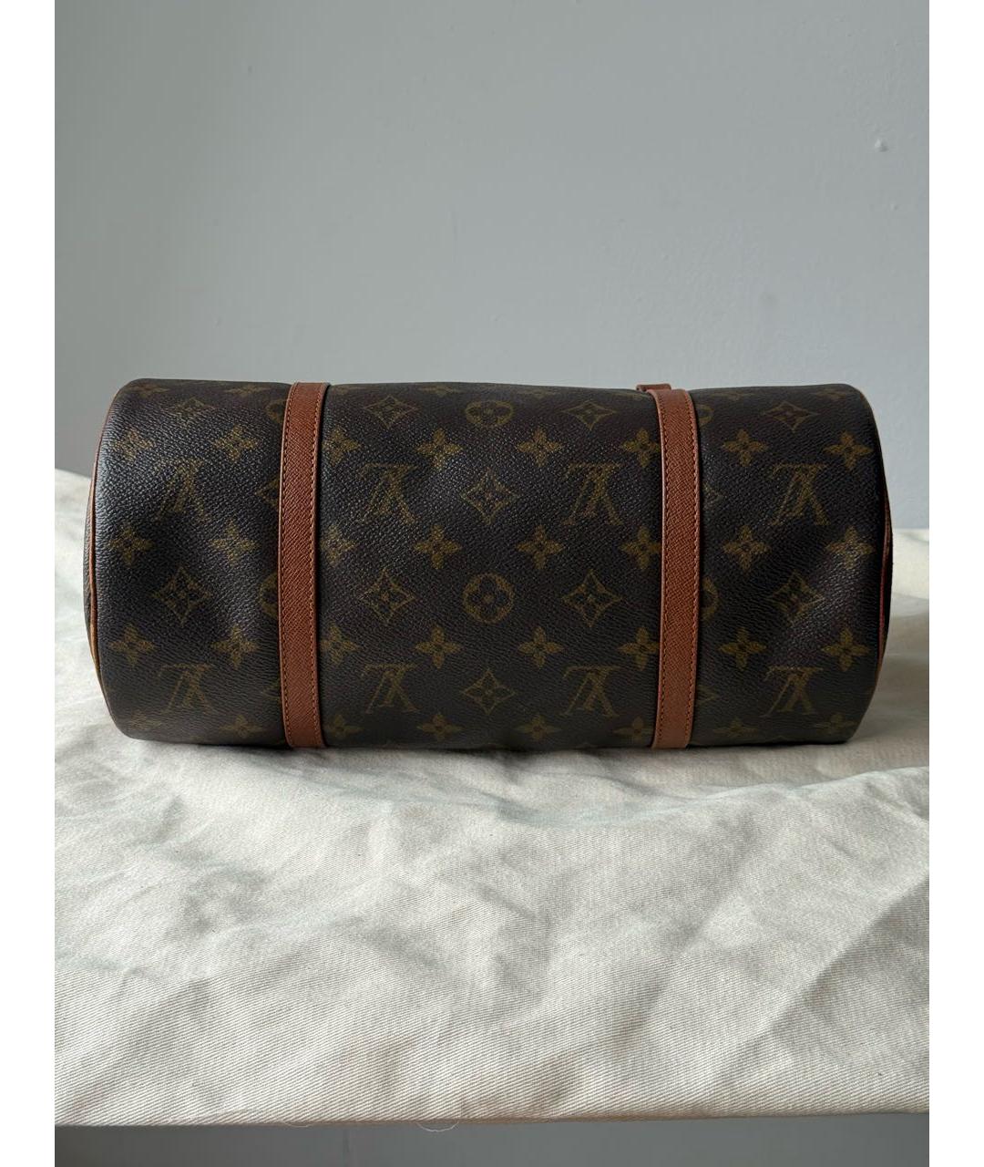 LOUIS VUITTON Коричневая сумка с короткими ручками из канвы, фото 4