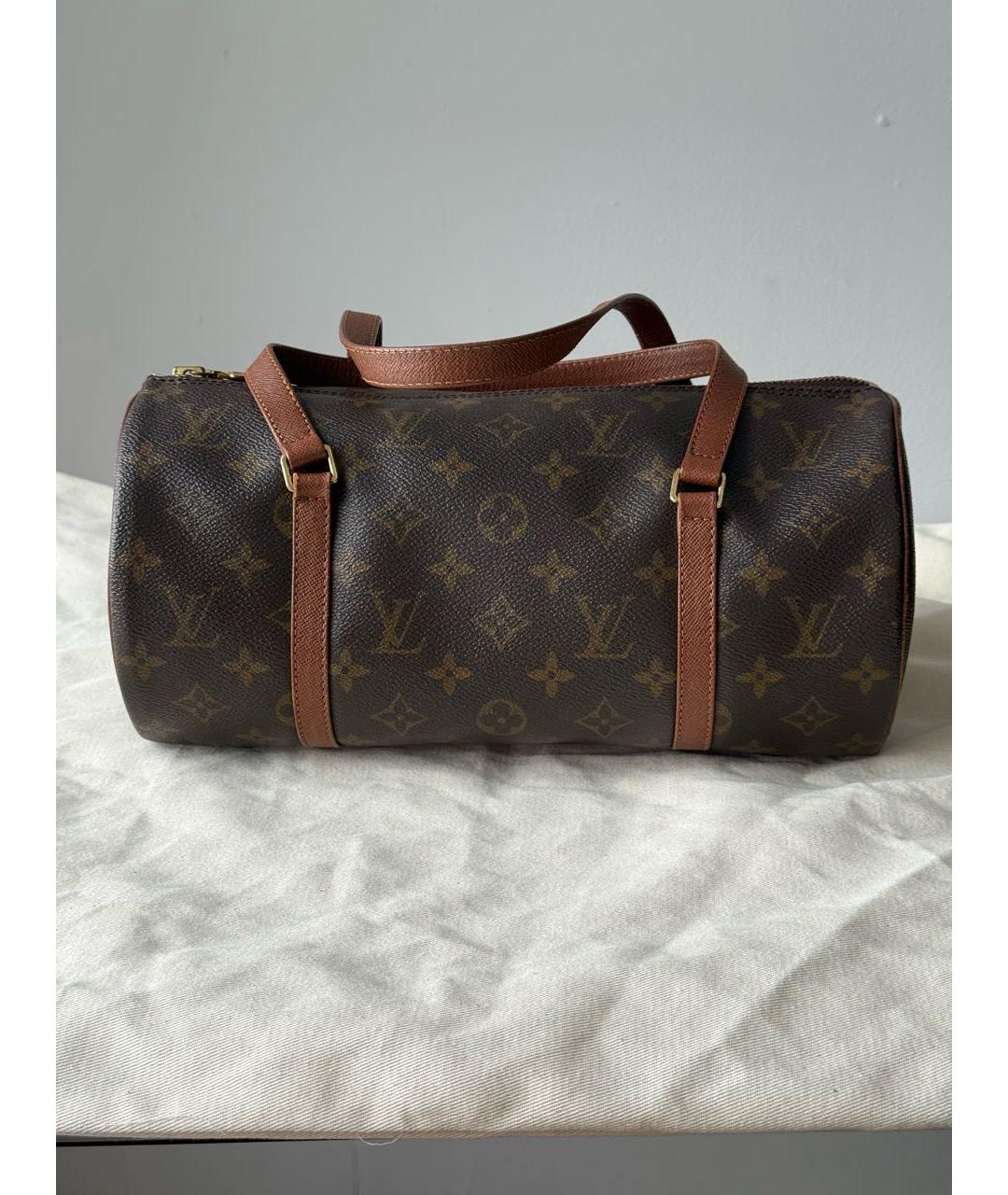LOUIS VUITTON Коричневая сумка с короткими ручками из канвы, фото 3