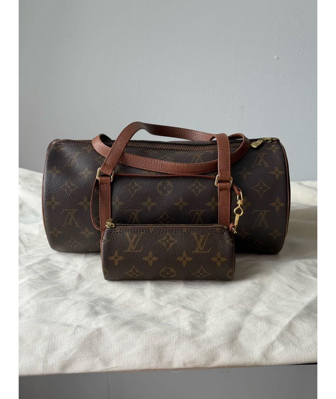 LOUIS VUITTON Коричневая сумка с короткими ручками из канвы, фото 8