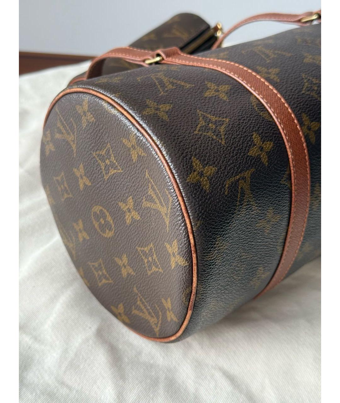 LOUIS VUITTON Коричневая сумка с короткими ручками из канвы, фото 5