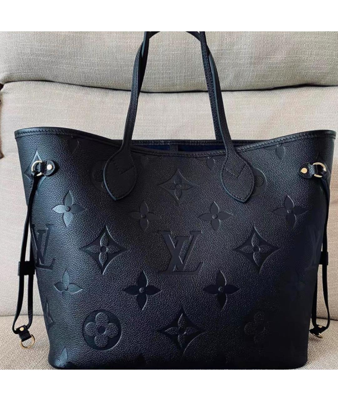 LOUIS VUITTON Черная кожаная сумка тоут, фото 2