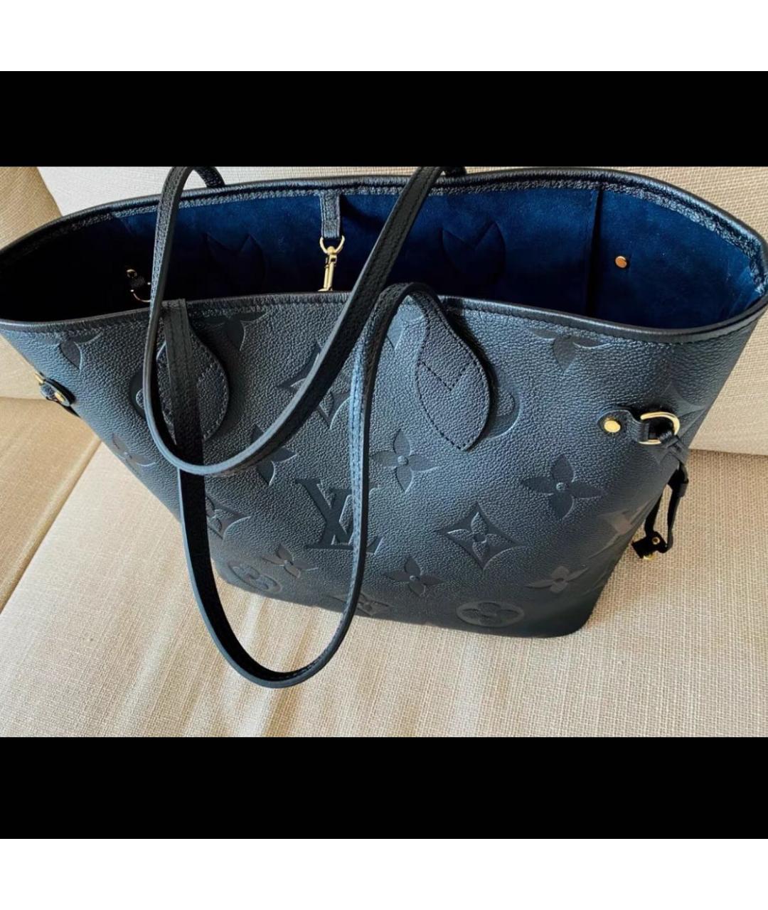 LOUIS VUITTON Черная кожаная сумка тоут, фото 4