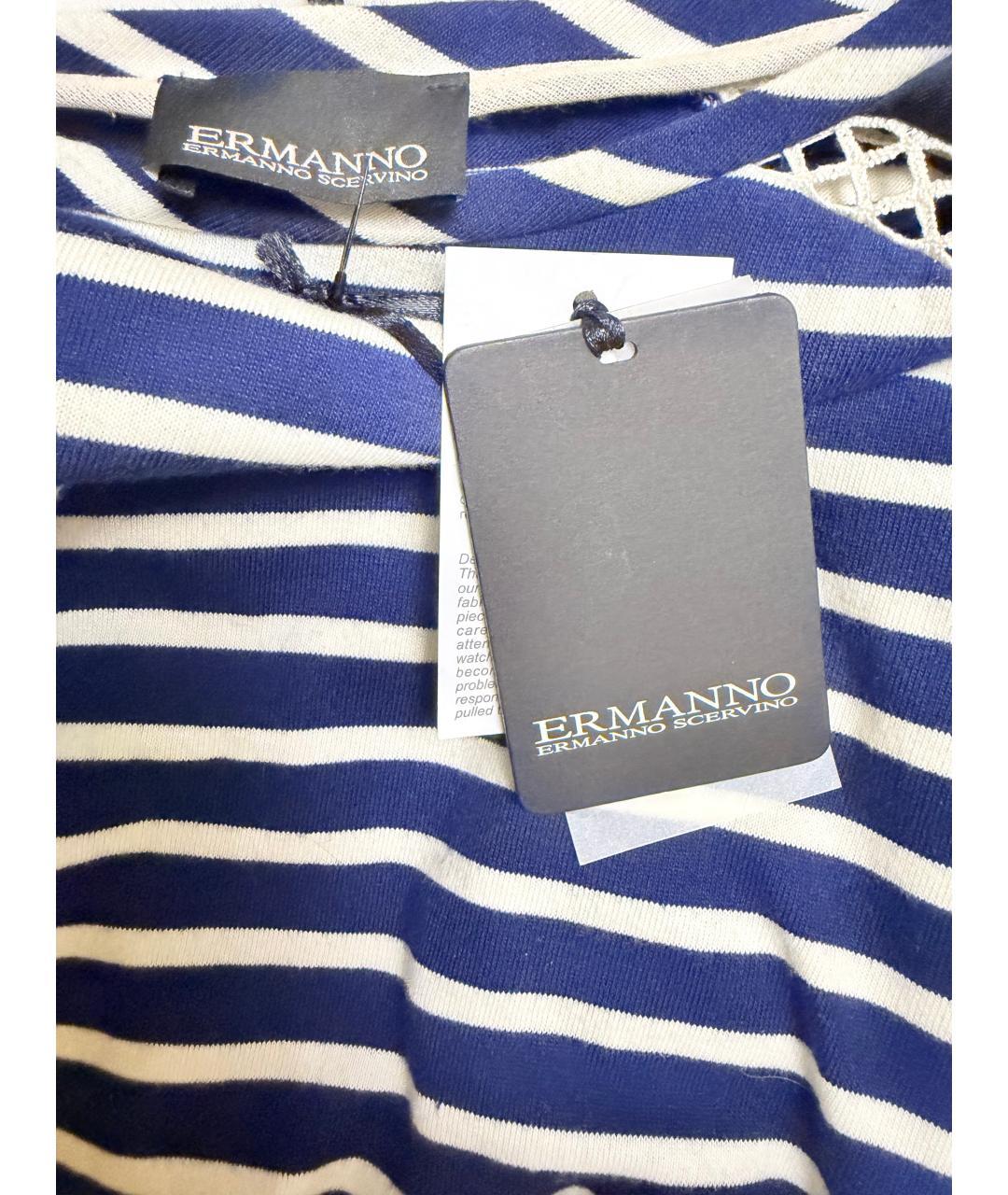 ERMANNO SCERVINO Синий вискозный костюм с брюками, фото 3