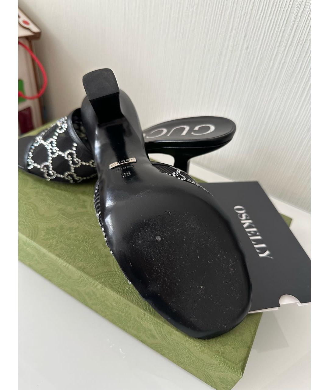 GUCCI Черные кожаные мюли, фото 3