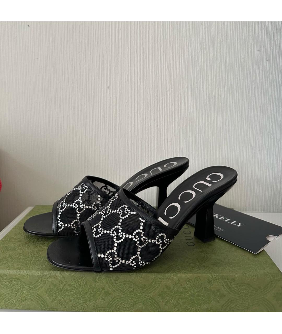 GUCCI Черные кожаные мюли, фото 9
