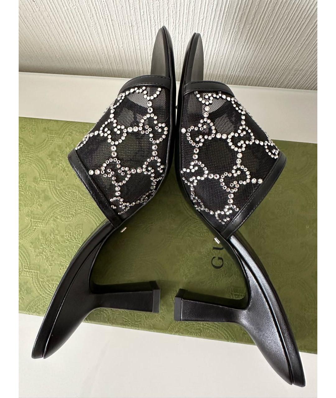 GUCCI Черные кожаные мюли, фото 5
