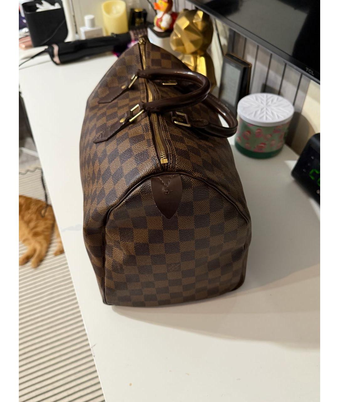 LOUIS VUITTON Коричневая сумка тоут из канвы, фото 4