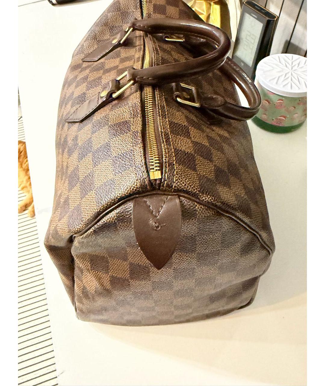 LOUIS VUITTON Коричневая сумка тоут из канвы, фото 8