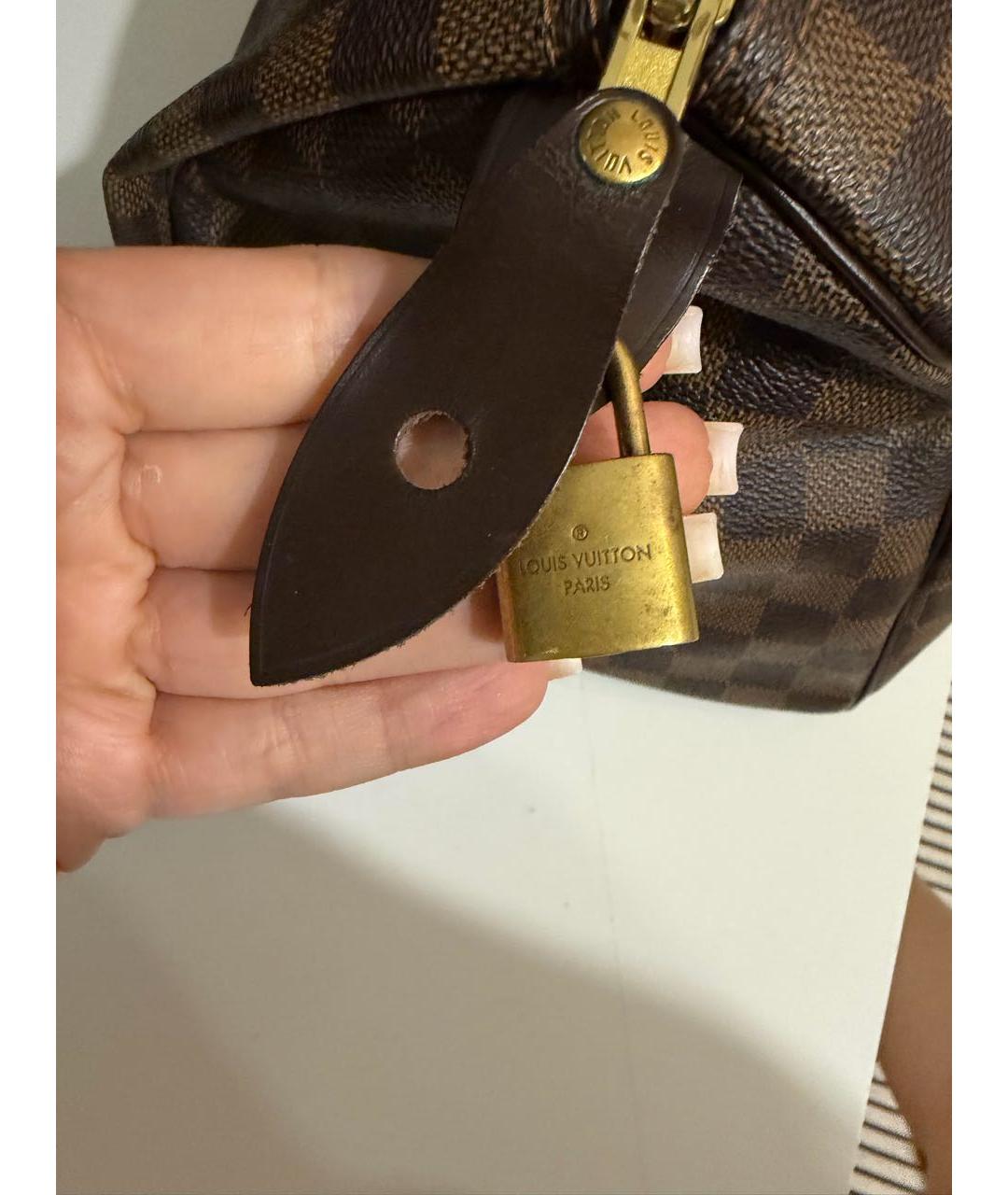 LOUIS VUITTON Коричневая сумка тоут из канвы, фото 5