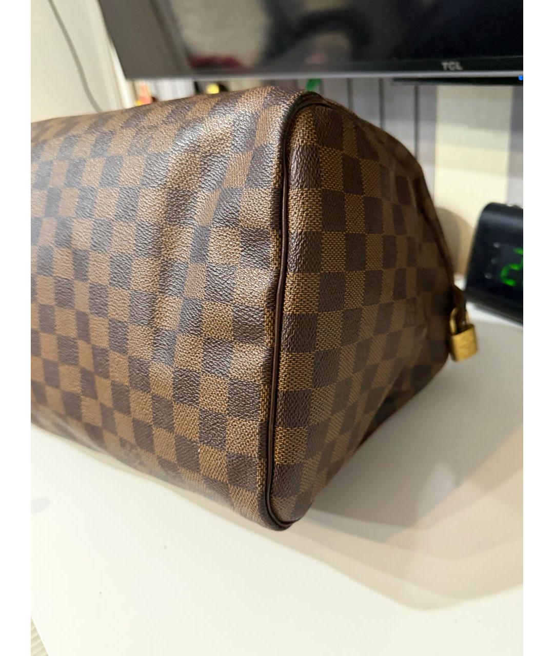 LOUIS VUITTON Коричневая сумка тоут из канвы, фото 3