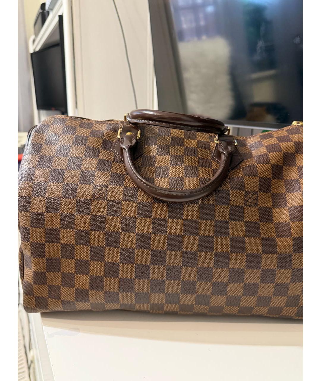 LOUIS VUITTON Коричневая сумка тоут из канвы, фото 9