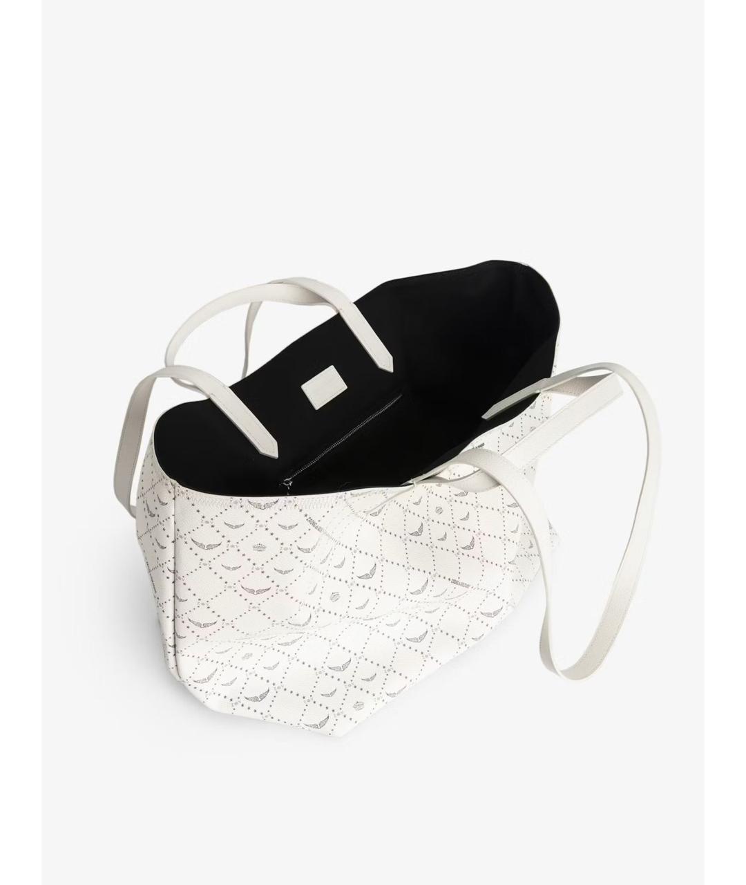 ZADIG & VOLTAIRE Белая сумка с короткими ручками из канвы, фото 6
