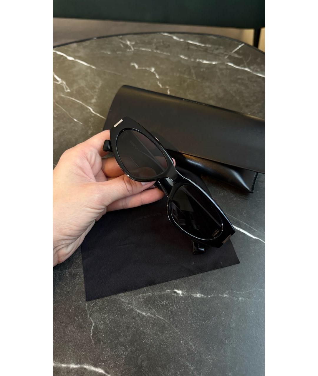 SAINT LAURENT Черные пластиковые солнцезащитные очки, фото 7