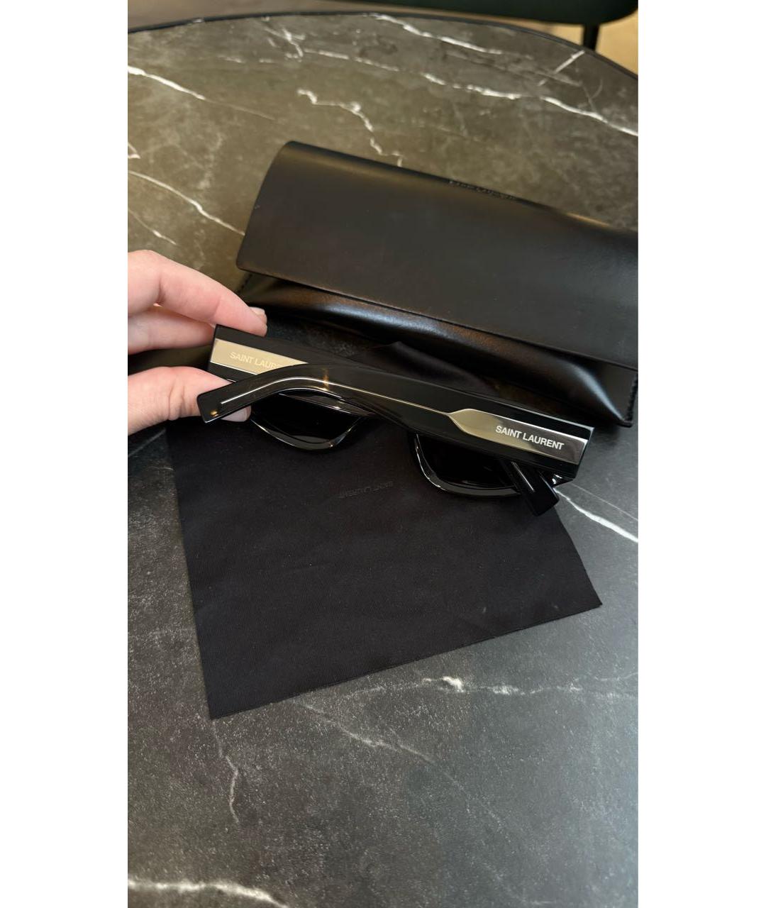 SAINT LAURENT Черные пластиковые солнцезащитные очки, фото 2