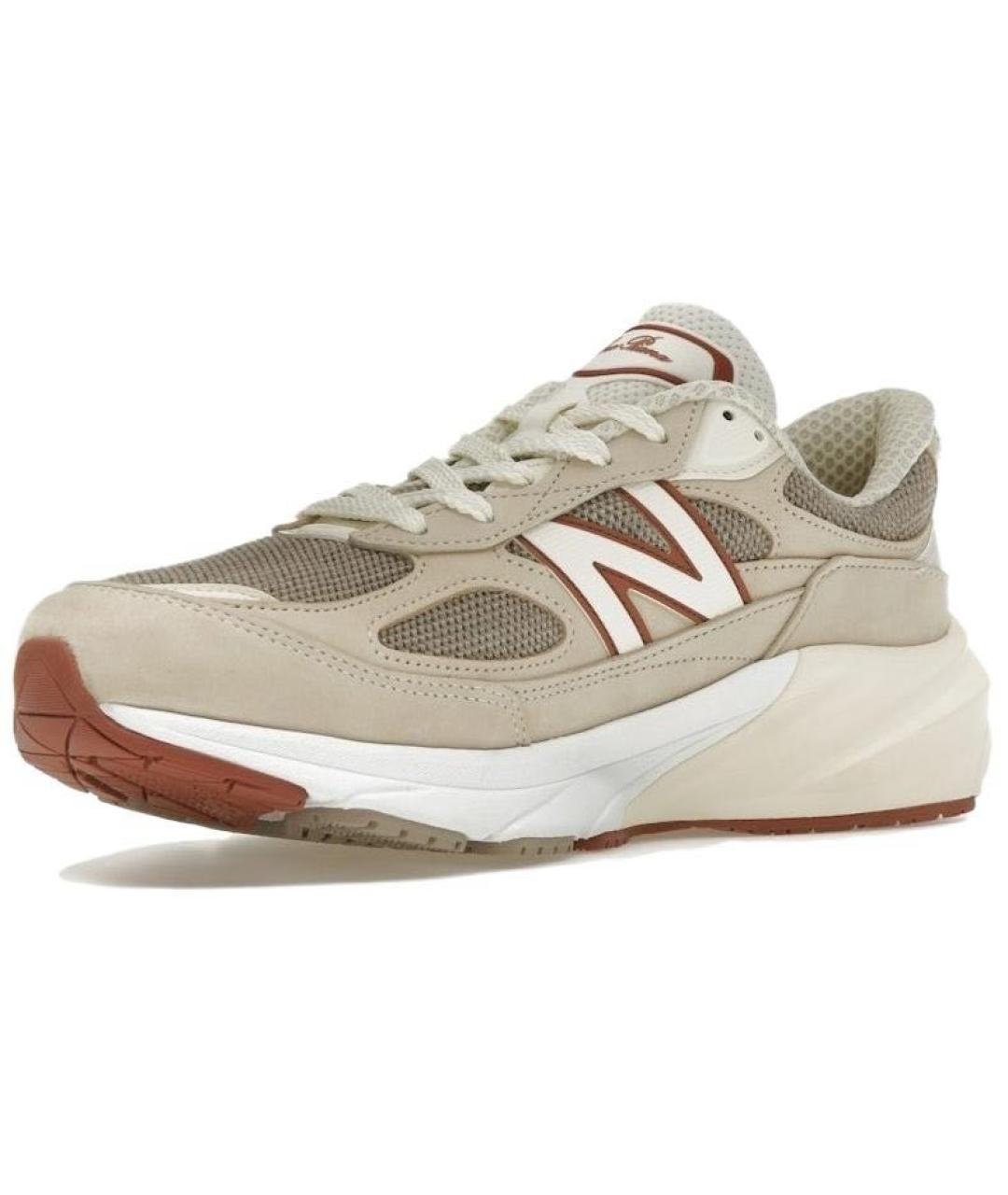 NEW BALANCE Бежевые замшевые низкие кроссовки / кеды, фото 2