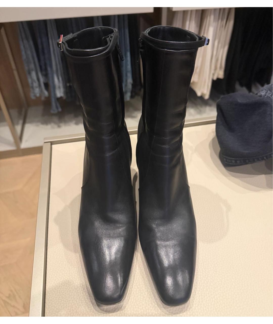 SAINT LAURENT Черные кожаные ботинки, фото 2