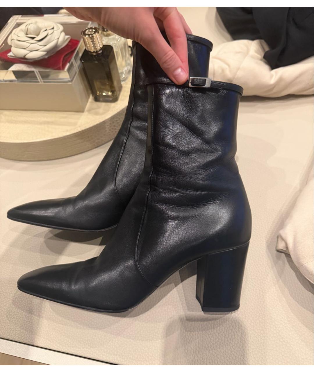 SAINT LAURENT Черные кожаные ботинки, фото 3