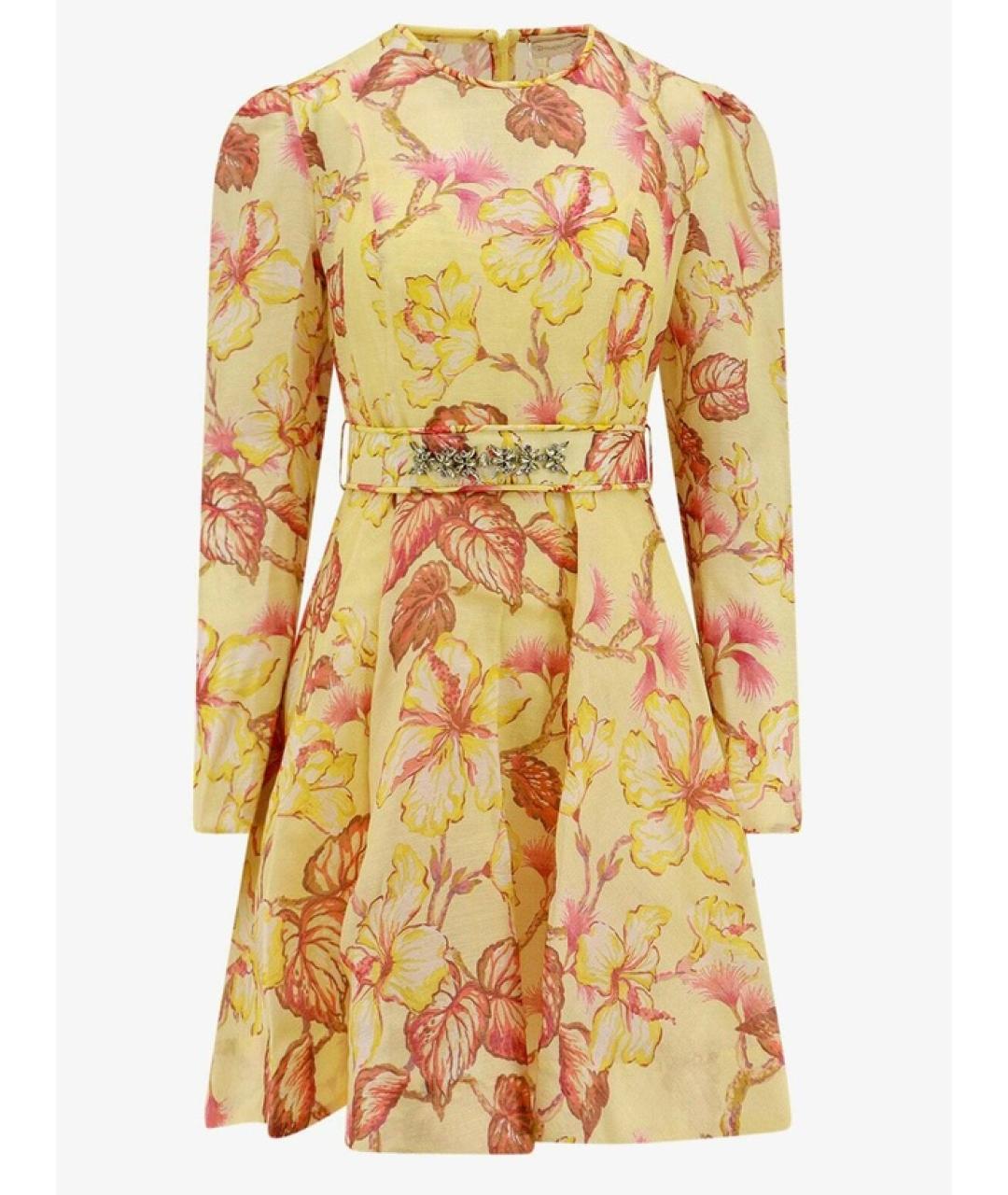 ZIMMERMANN Желтое льняное коктейльное платье, фото 6