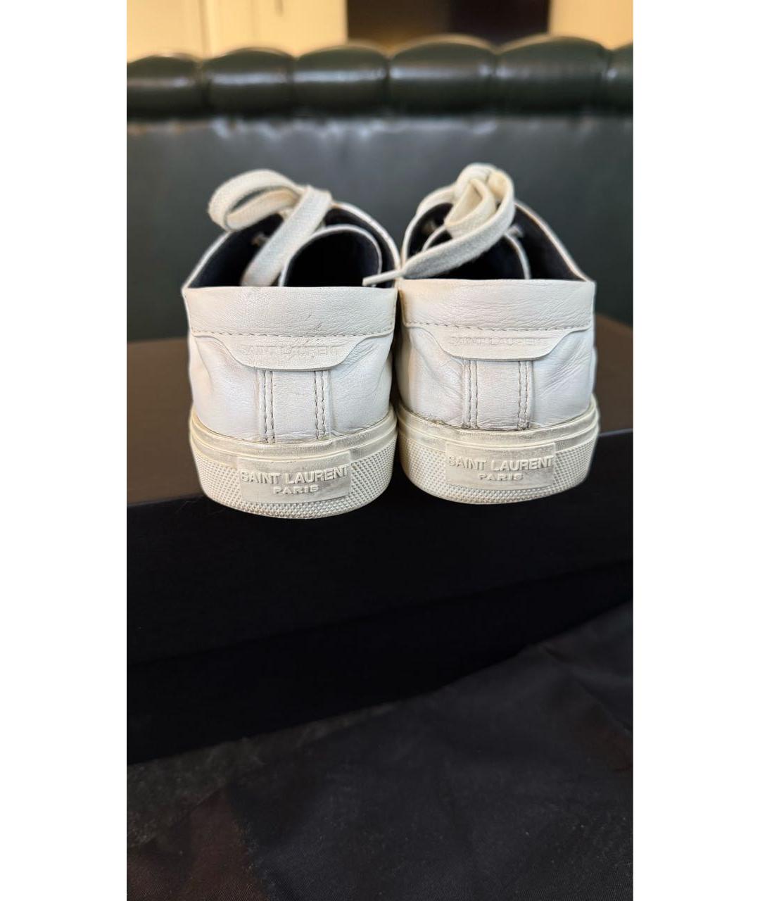 SAINT LAURENT Белые кожаные кеды, фото 5