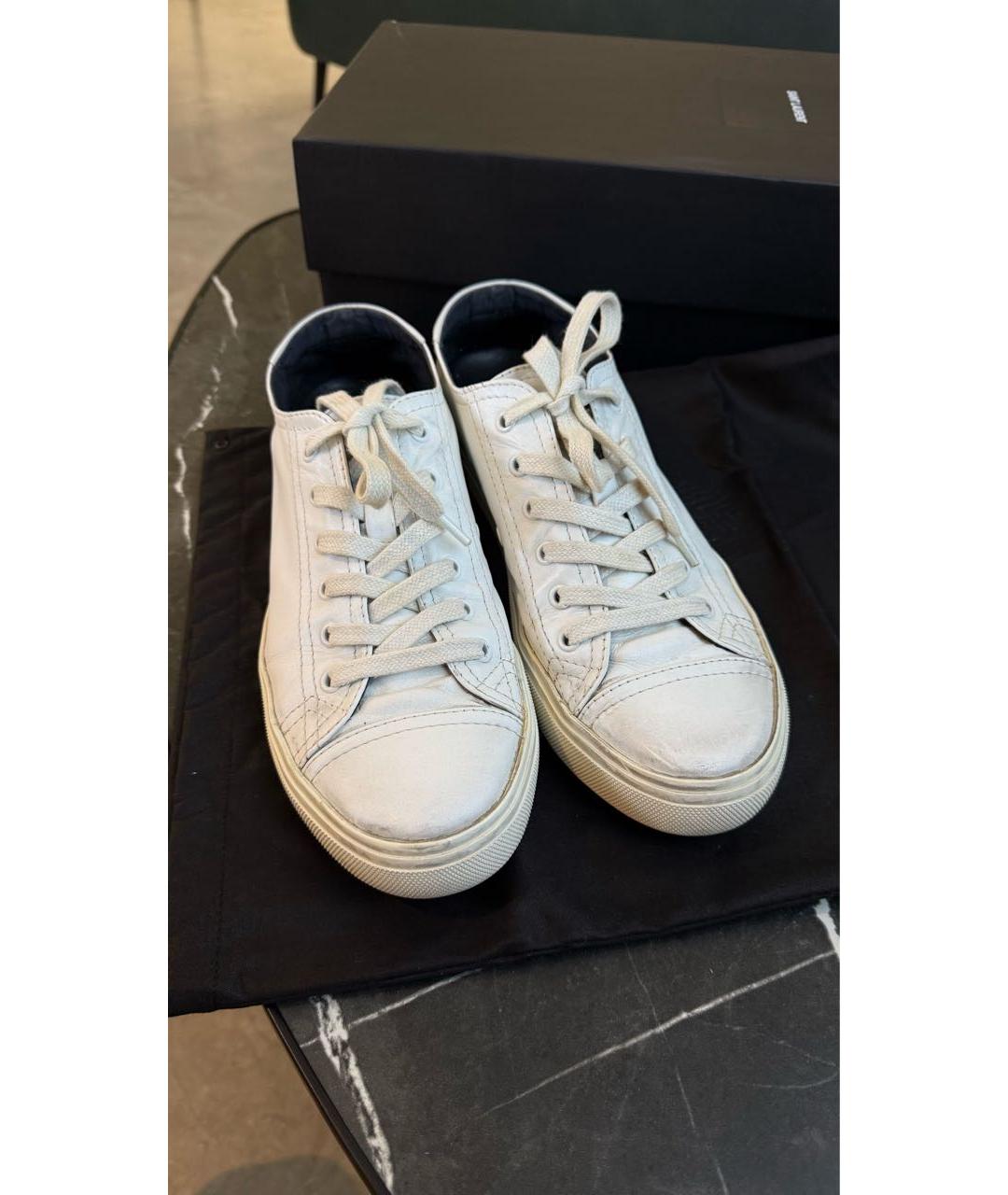 SAINT LAURENT Белые кожаные кеды, фото 3