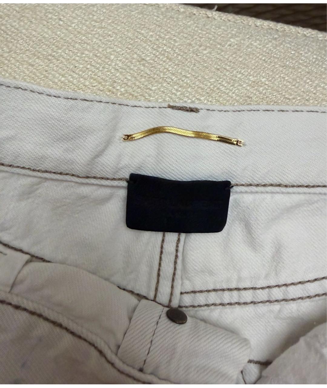 SAINT LAURENT Белые деним шорты, фото 3