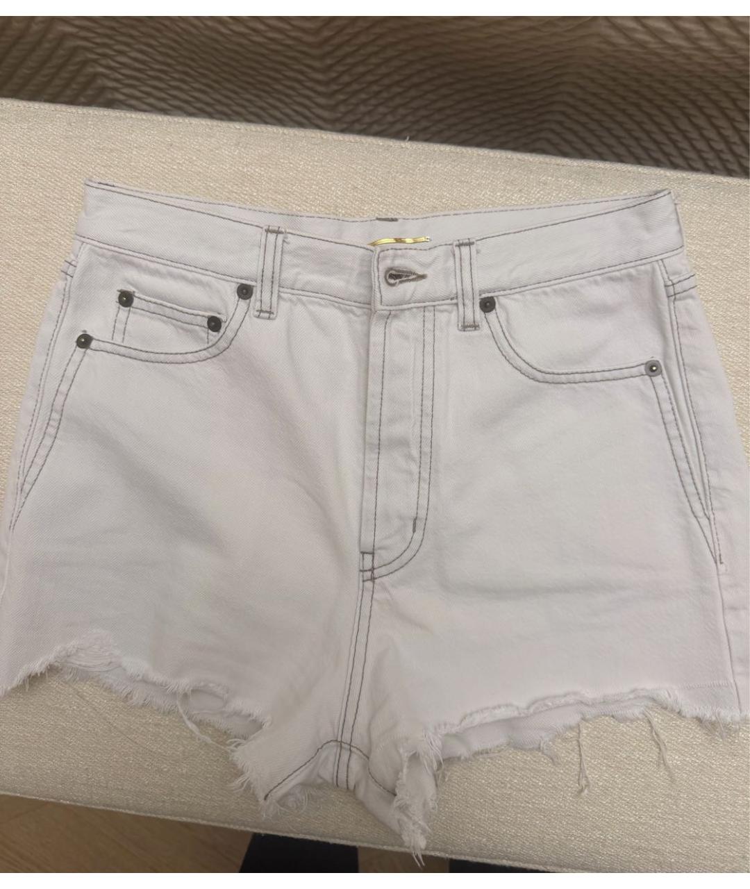 SAINT LAURENT Белые деним шорты, фото 5