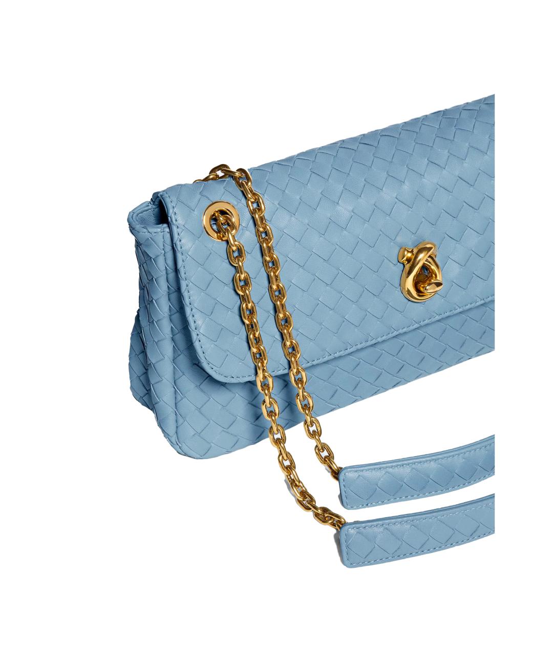 BOTTEGA VENETA Голубая кожаная сумка через плечо, фото 3