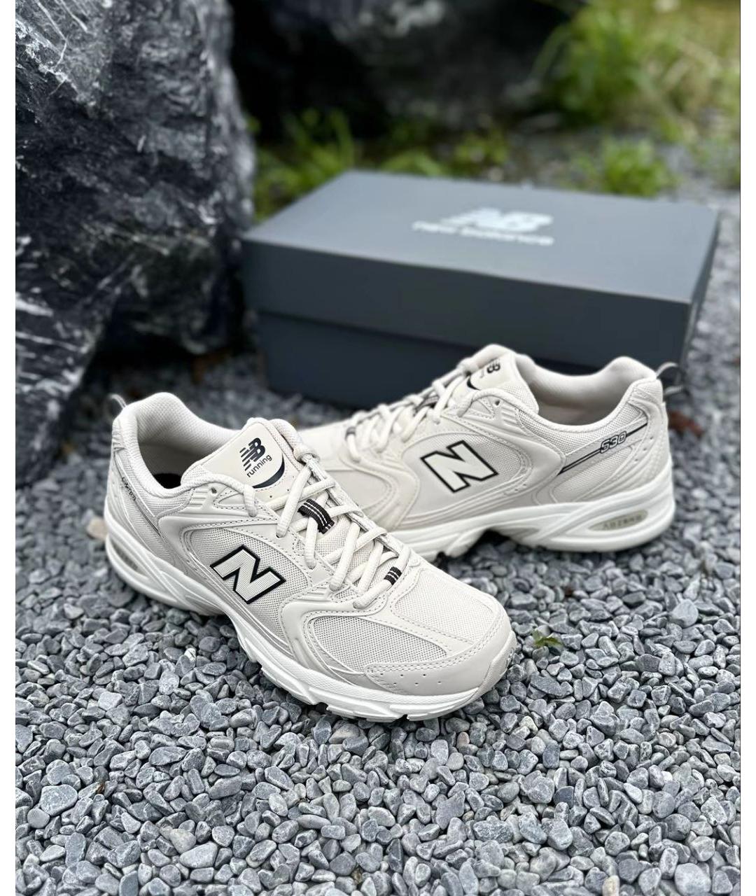 NEW BALANCE Бежевые текстильные низкие кроссовки / кеды, фото 4