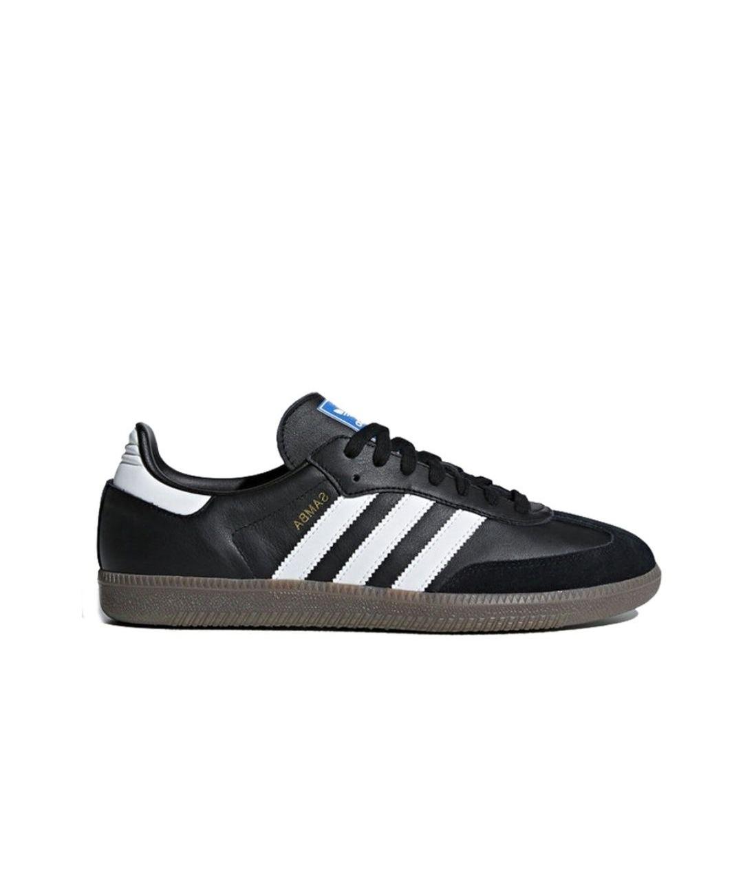 ADIDAS Черные кожаные кеды, фото 1