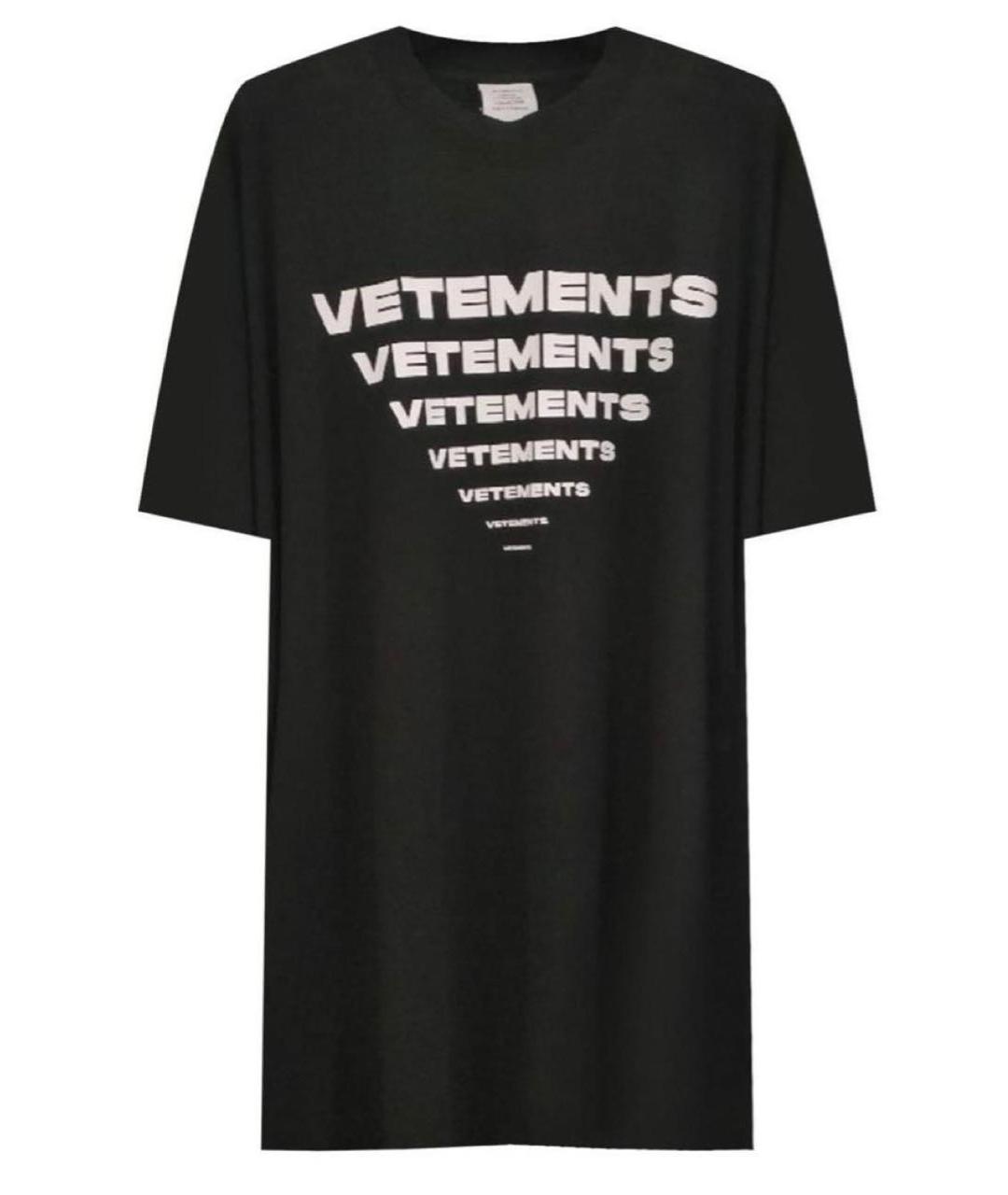 VETEMENTS Черная хлопковая футболка, фото 1