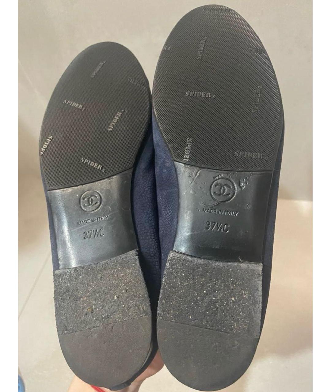 CHANEL Синие замшевые балетки, фото 4