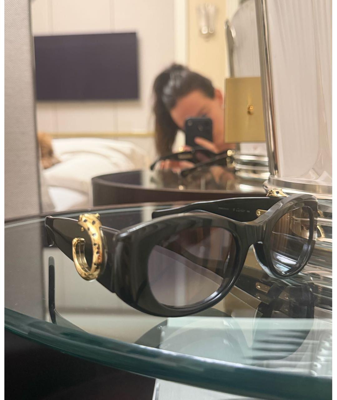 CARTIER Черные пластиковые солнцезащитные очки, фото 4