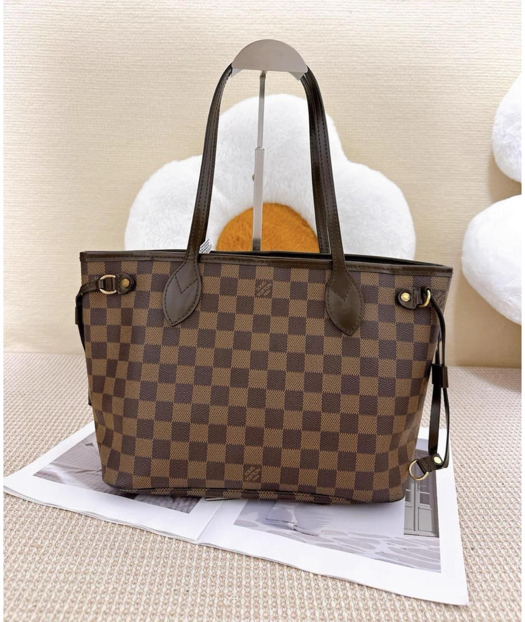 LOUIS VUITTON Коричневая сумка тоут из канвы, фото 2