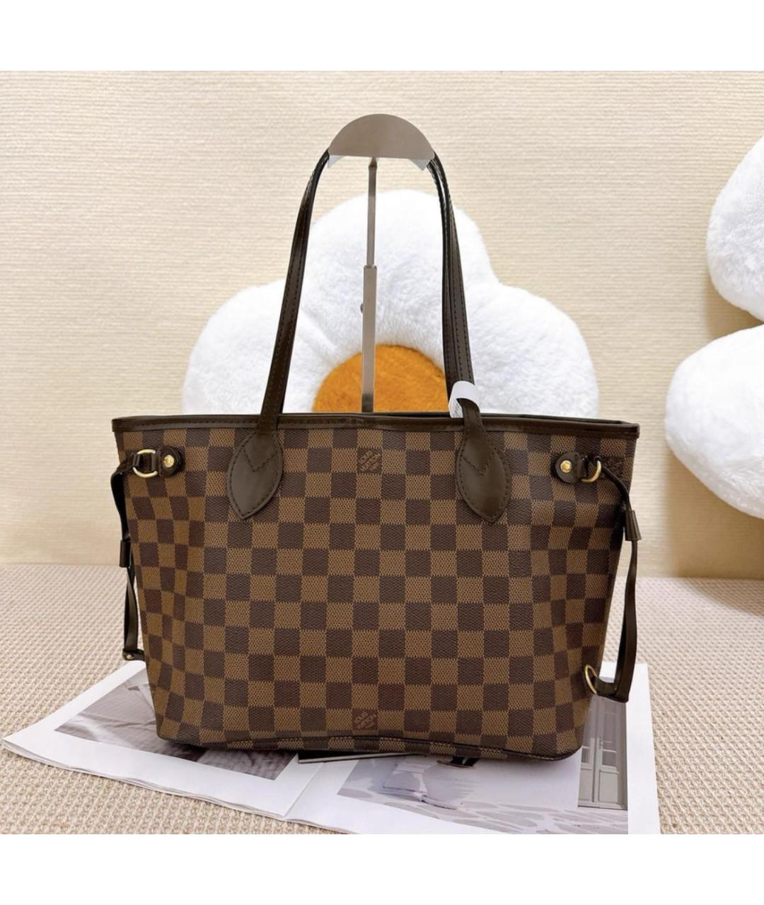 LOUIS VUITTON Коричневая сумка тоут из канвы, фото 5
