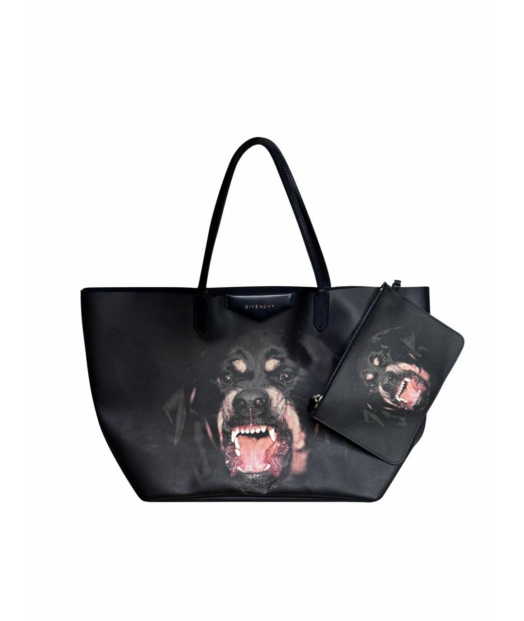 GIVENCHY Черная кожаная сумка тоут, фото 1