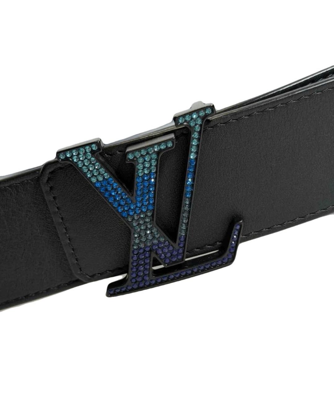 LOUIS VUITTON Черный кожаный ремень, фото 2