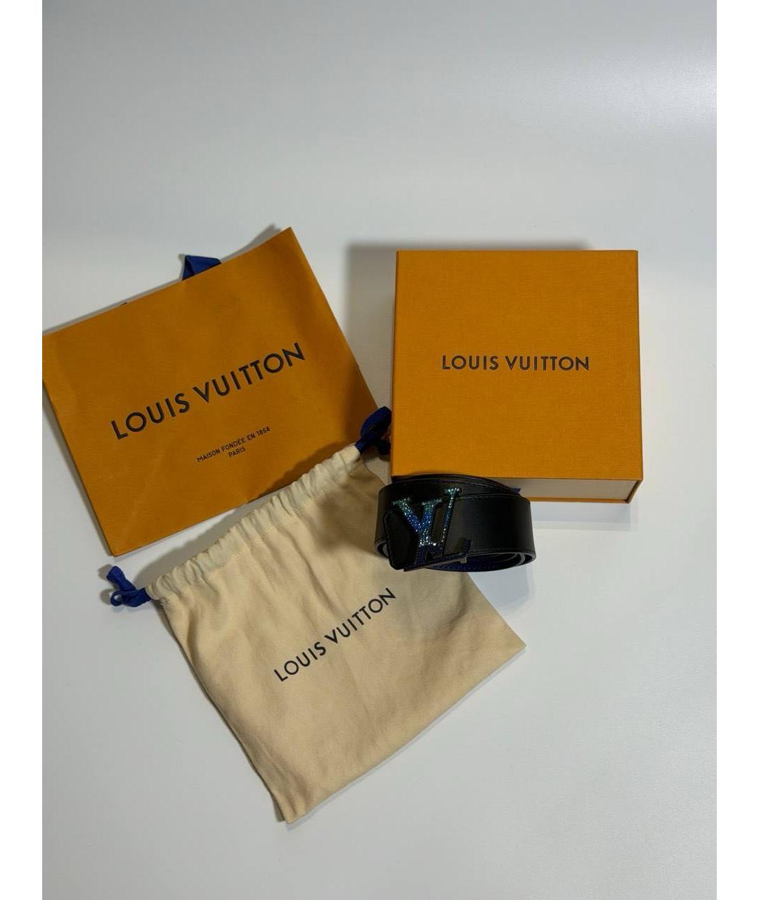 LOUIS VUITTON Черный кожаный ремень, фото 7