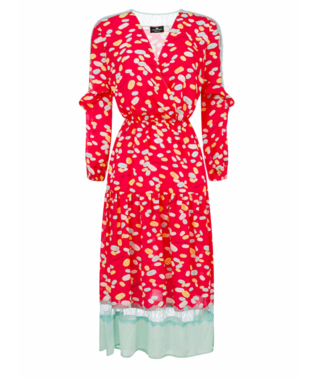 ELISABETTA FRANCHI Красное синтетическое повседневное платье, фото 1