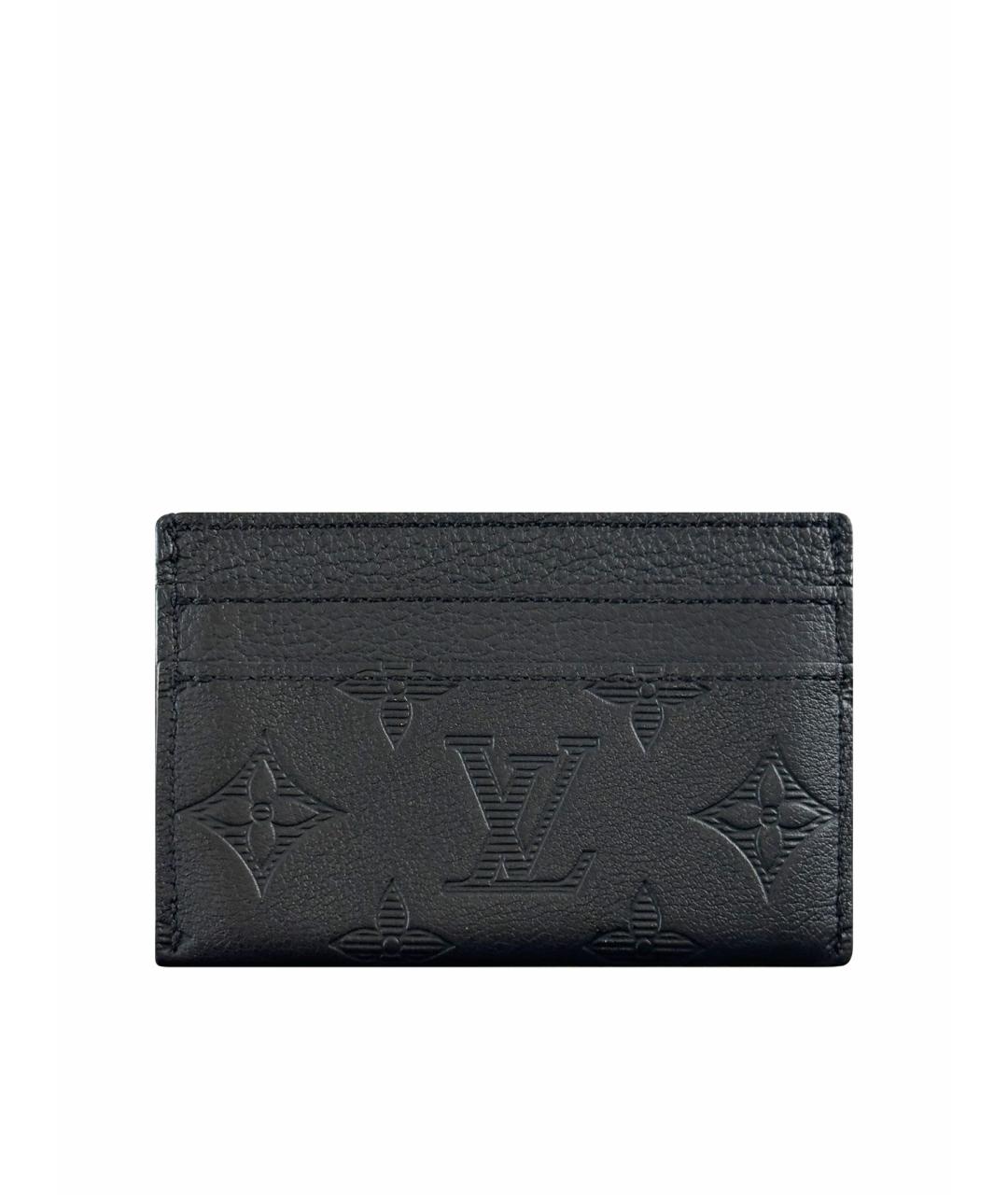 LOUIS VUITTON Черный кожаный кардхолдер, фото 1