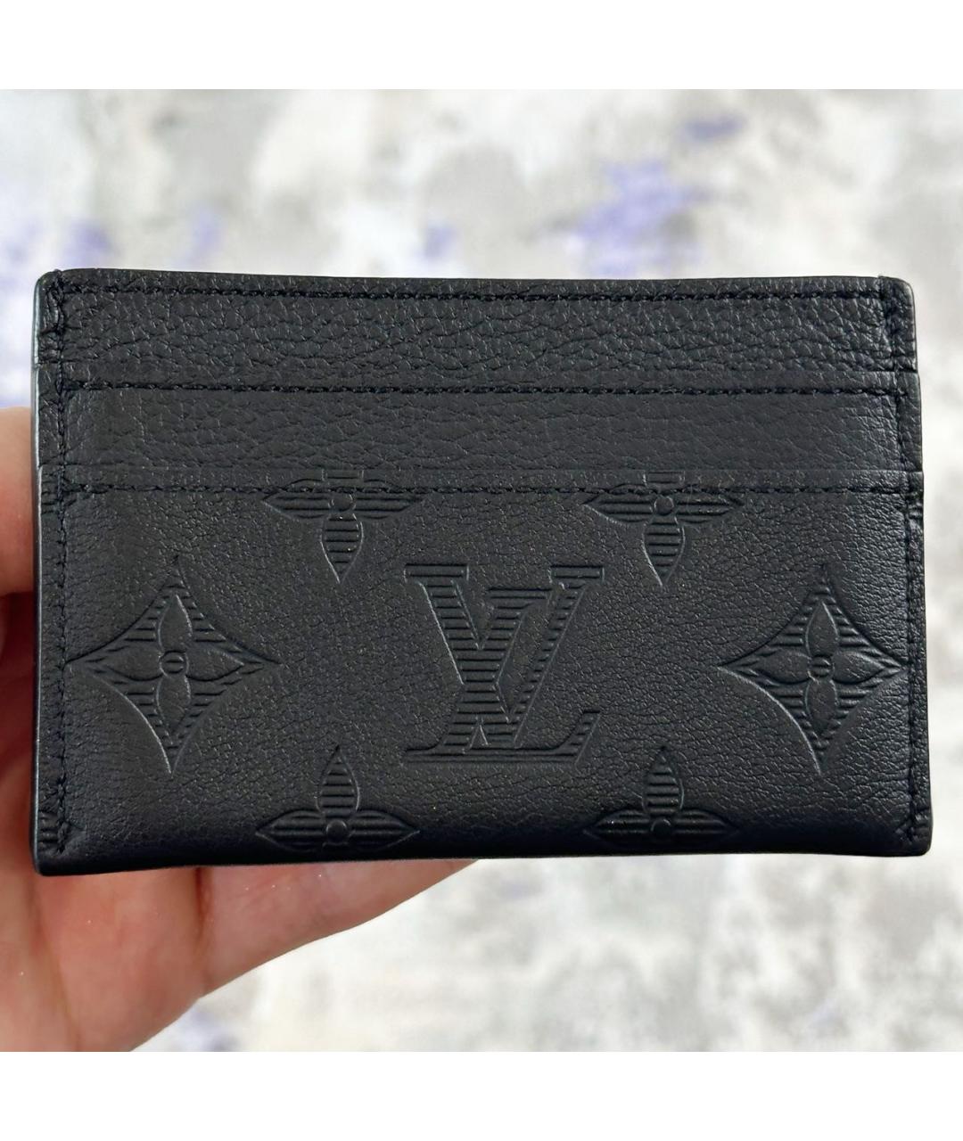 LOUIS VUITTON Черный кожаный кардхолдер, фото 7