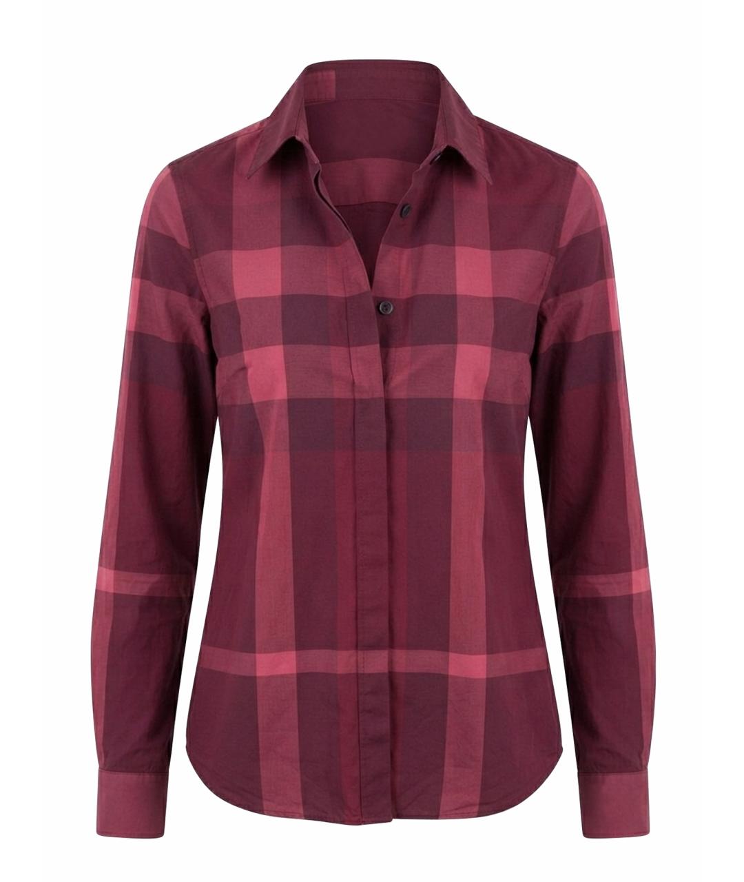 BURBERRY Бордовая хлопковая рубашка, фото 1