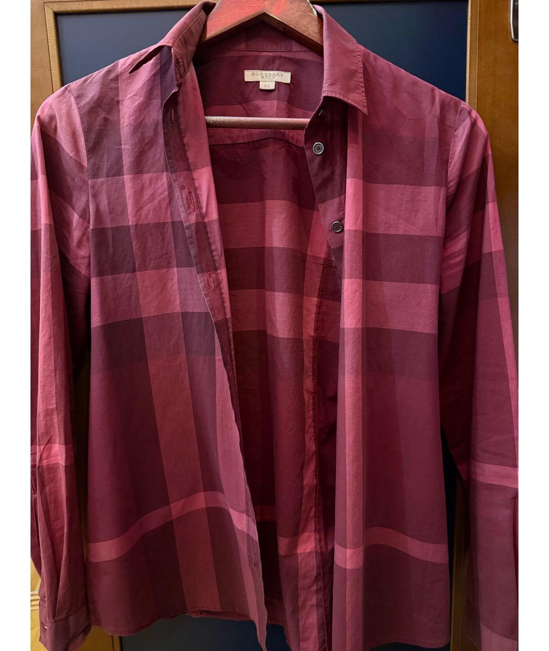 BURBERRY Бордовая хлопковая рубашка, фото 5