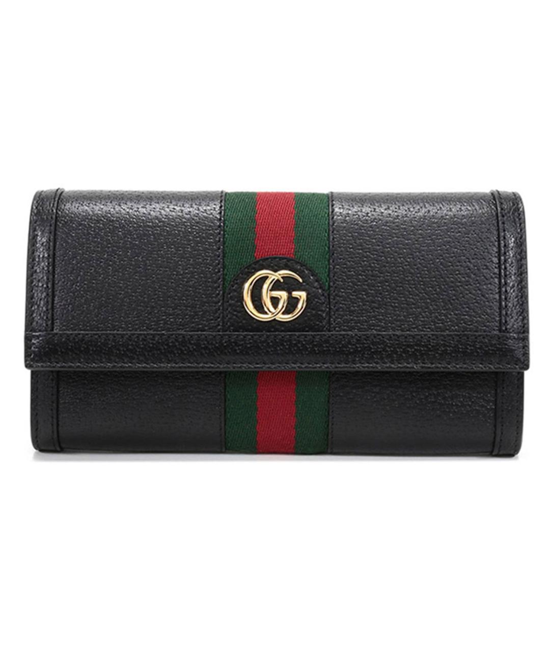 GUCCI Черный кожаный кошелек, фото 1