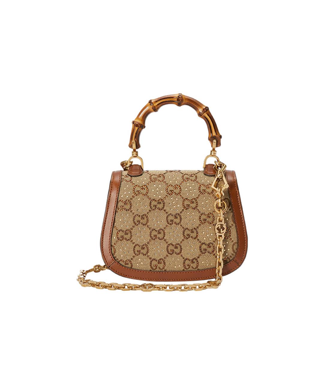 GUCCI Бежевая жаккардовая сумка через плечо, фото 4