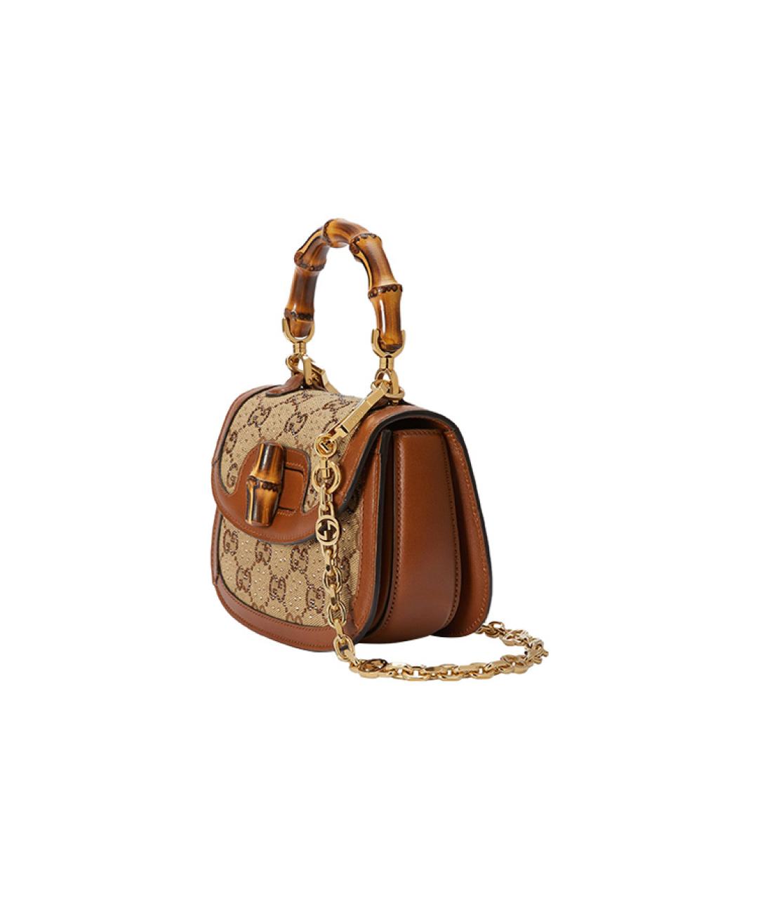 GUCCI Бежевая жаккардовая сумка через плечо, фото 2