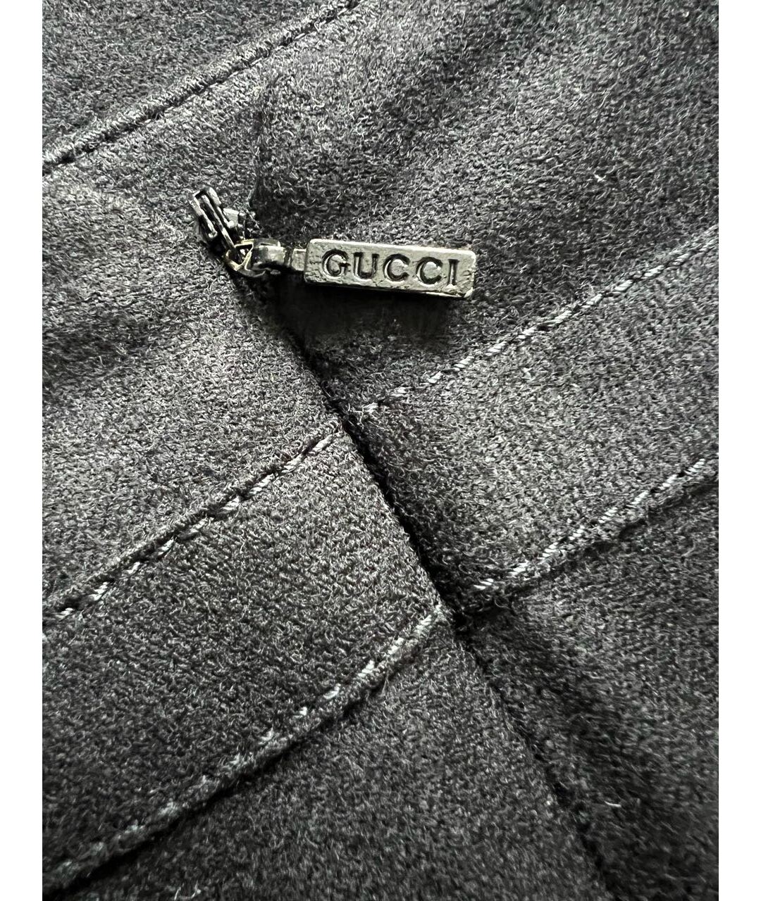 GUCCI Черная шерстяная юбка миди, фото 3
