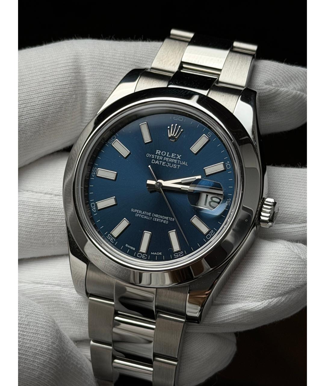 ROLEX Темно-синие часы, фото 3