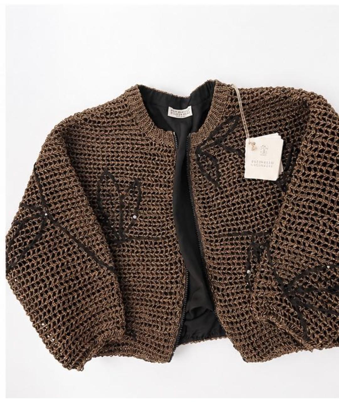 BRUNELLO CUCINELLI Коричневая полиуретановая куртка, фото 6